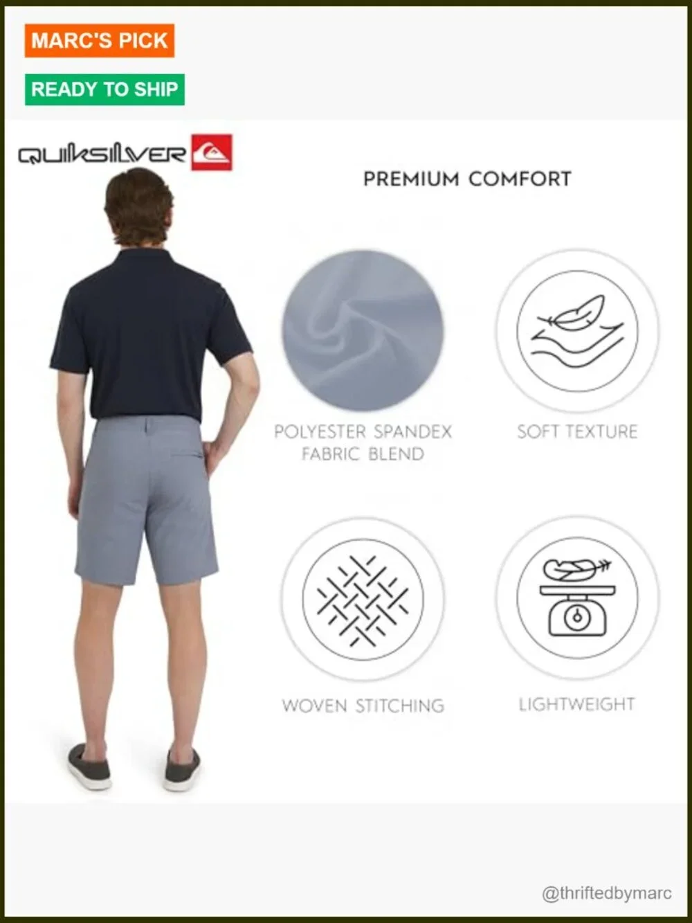 Regular Fit Hybrid Shorts with Fixed Waist, 9-Inch Inseam, Water Friendly